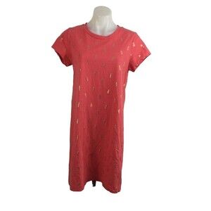 C&C California Womens Dress tshirt Cotton Pineapple Dress Gold Coral Pink Sz S